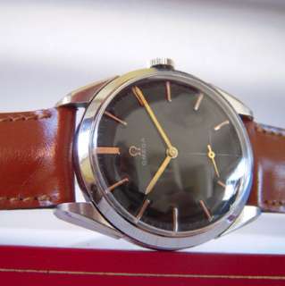Classic Vintage Swiss Made OMEGA Mens watch 1950s   BLACK DIAL  17 