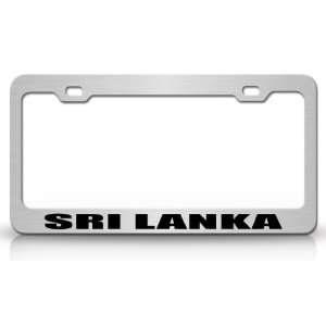 SRI LANKA Country Steel Auto License Plate Frame Tag Holder, Chrome 
