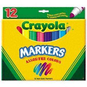 CRAYOLA 58 7712 CLASSIC COLOR MARKERS BROAD TIP 12 PACK  