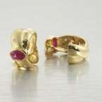 Fine Estate 14K Yellow Gold Ruby Diamond Jewelry Set  