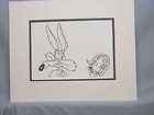 Wile E Coyote Playing Tennis Line Drawing art display