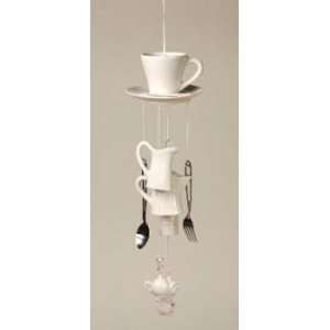  Tea Cup Wind Chime White
