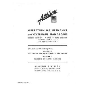  Allison V 1710 F Aircraft Engine Maintenance Overhaul 