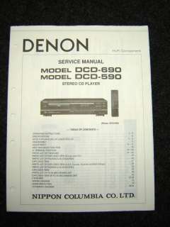 Original Denon DCD 690/590 Service Manual  
