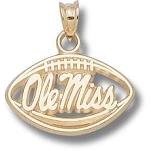 University of Mississippi Ole Mississippi Pierced Football Pendant 