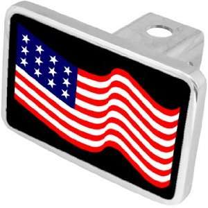  USA Flag Waving Hitch Cover Automotive