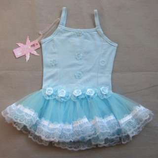 Blue Dance Leotard Ballet Tutu Party Dress 2 3 4 5 6T  