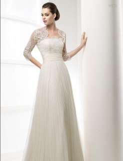 Free Lace Jacket Wedding dress Bridal Gown Custom Size  