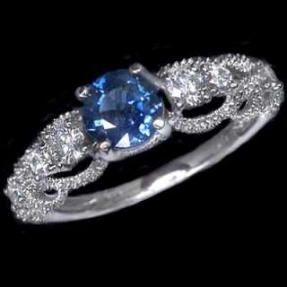 41ct NATURAL KASHMIR BLUE SAPPHIRE DIAMONDS VINTAGE STYLE ENGAGEMENT 