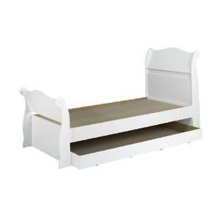  Dixie Twin Sleigh Bed in White   Full