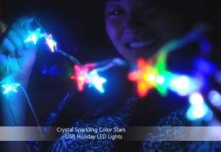   season in beautiful colors with the USB Crystal Sparkling Color Stars