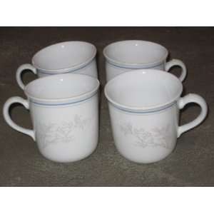  SET OF 4   Vintage Corning Ware QUEENS LACE 3 1/4 Inch Mug 