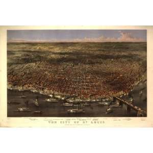  Historic Panoramic Map The city of St. Louis / sketched 