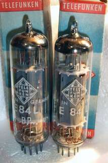   matched pair of Telefunken E84L longlife NOS tubes 6BQ5  