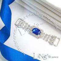   Dark Royal Blue Diamante Gem Silver Napkin Ring Bridal Wedding Favor