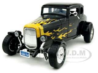1932 FORD COUPE BLACK WITH FLAMES 118 DIECAST MODEL  