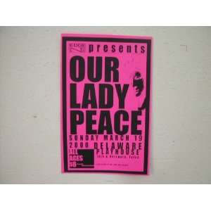  Our Lady Peace Handbill Poster Delaware Playhouse Tulsa 