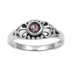  Girls Silver Birthstone Ring / February (5) Jewelry