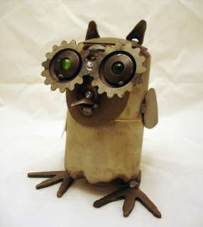   Recycled Scrap Metal Medium Owl Sculpture Yardbirds Made in the USA