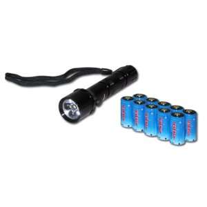 CREE XR E (4W) LED Aluminium Flashlight (CR123A Powered) with 10 PCS 