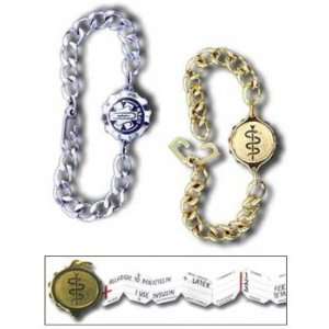  SOS Emergency Medical ID Bracelet, 18k gold finish Health 