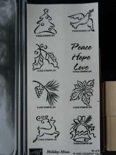 Stampin up Stamp set Holiday Minis 8 pc 2002 NEW un  mounted Christmas 