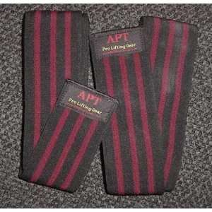  Maroon/Black Convict Knee Wraps Without Velcro 3m Sports 