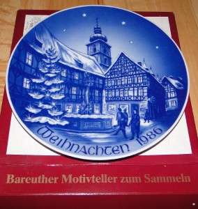 1986 X Mas Weihnachten Bareuther Bavaria Germany Plate  