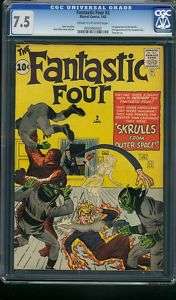 Fantastic Four #2 CGC 7.5 Cream/Off White Pages  