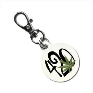 Creative Clam 420 Pot Leaf Marijuana Hemp 1.25 Inch Aluminum Dog Tag