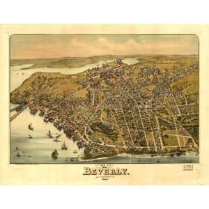  1886 Map View of Beverly, Massachusetts