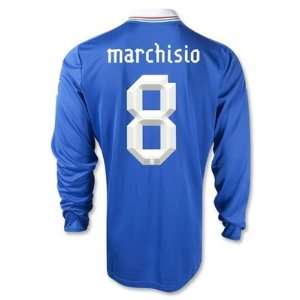 New Soccer Jersey Marchisio #8 Italy L/s Home Soccer Jersey Euro 2012 