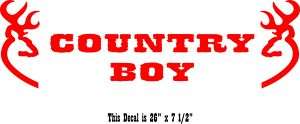 Country Boy Banner Car Truck Windshield Banner Made In USA RED  