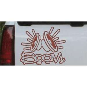 Brown 18in X 15.0in    Boom Car Stereo Car Window Wall Laptop Decal 