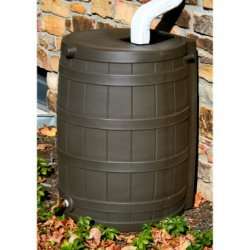 Good Ideas Rain Wizard 50 Gallon Rain Barrel Oak  