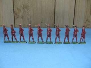 10 Vintage Barclay Manoil Grey Iron Lead Toy Soldiers  