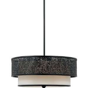  Utopia Large Pendant With 3 Lights In Mystic Black