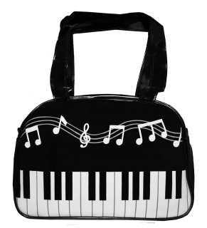 Piano Keyboard Music Staff PVC Purse Bag  