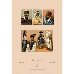 An Assortment of African Costumes 12x18 Giclee on canvas  