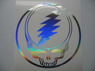 Silver Holograph Grateful Dead Steal Your Face Decal  
