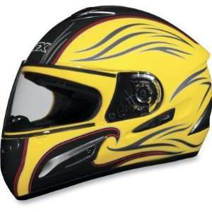   Face Motorcycle Helmet w/Inner Shield Wave Flat Yellow Automotive