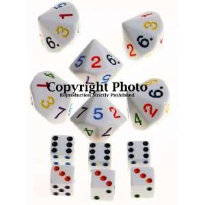   from 1 to 7 _ Bundle of 6 Dice _ Bonus 6 Standard Dice Toys & Games