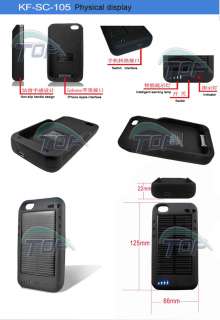   IPhone 4 4S External Solar Battery Charger Case/Cover #A84 CA  