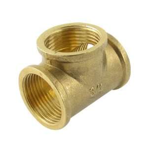 Air Water Fuel Pipe Brass T Shaped Equal Tee Connector Adapter 3/4 