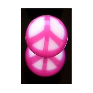 Peace Sign Purple UV Tongue Ring Barbell 316l Surgical Steel Body 