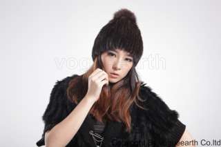 669 new real knitted mink fur 3 color hat /caps  