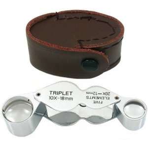  10x 20x Dual Triplet Loupe Jewelers Gem Opti Tool 12mm 