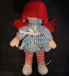 Vtg Wendys Wendys Restaurant Cloth Rag Doll Toy Advertising Red Yarn 