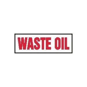  Labels WASTE OIL 4 x 12 Adhesive Dura Vinyl