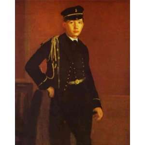  Oil Painting Portrait of Achille de Gas in the Uniform of 
